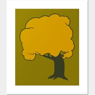 Vintage Ochre Tree Posters and Art